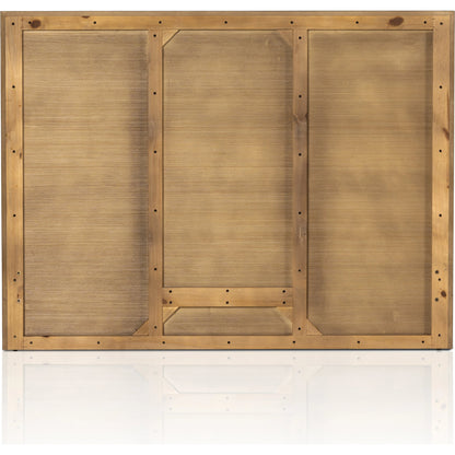 Eaton Bed by Four Hands in amber oak resin. Made from thick oak veneer, iron in a rustic style.