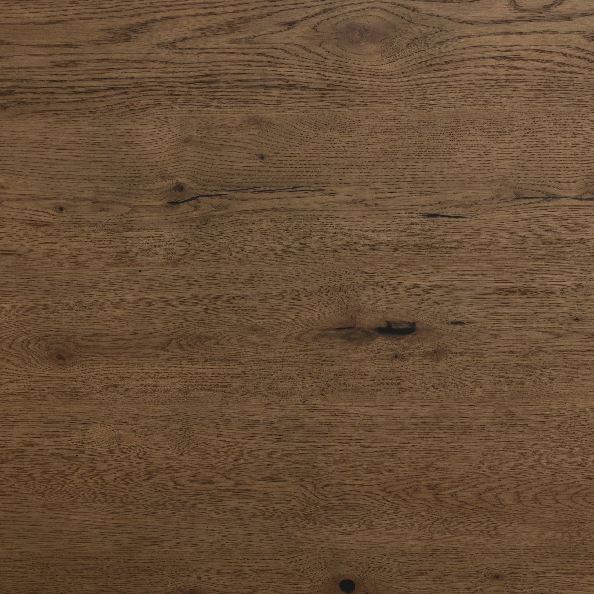 Eaton Bed by Four Hands in amber oak resin. Made from thick oak veneer, iron in a rustic style.