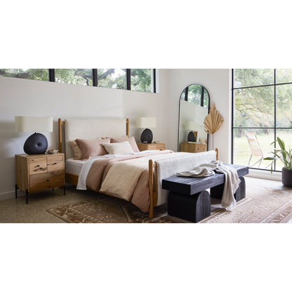 Eaton Nightstand by Four Hands. Made from thick oak veneer, iron in a rustic style.