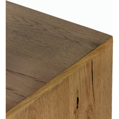 Eaton Nightstand by Four Hands. Made from thick oak veneer, iron in a rustic style.