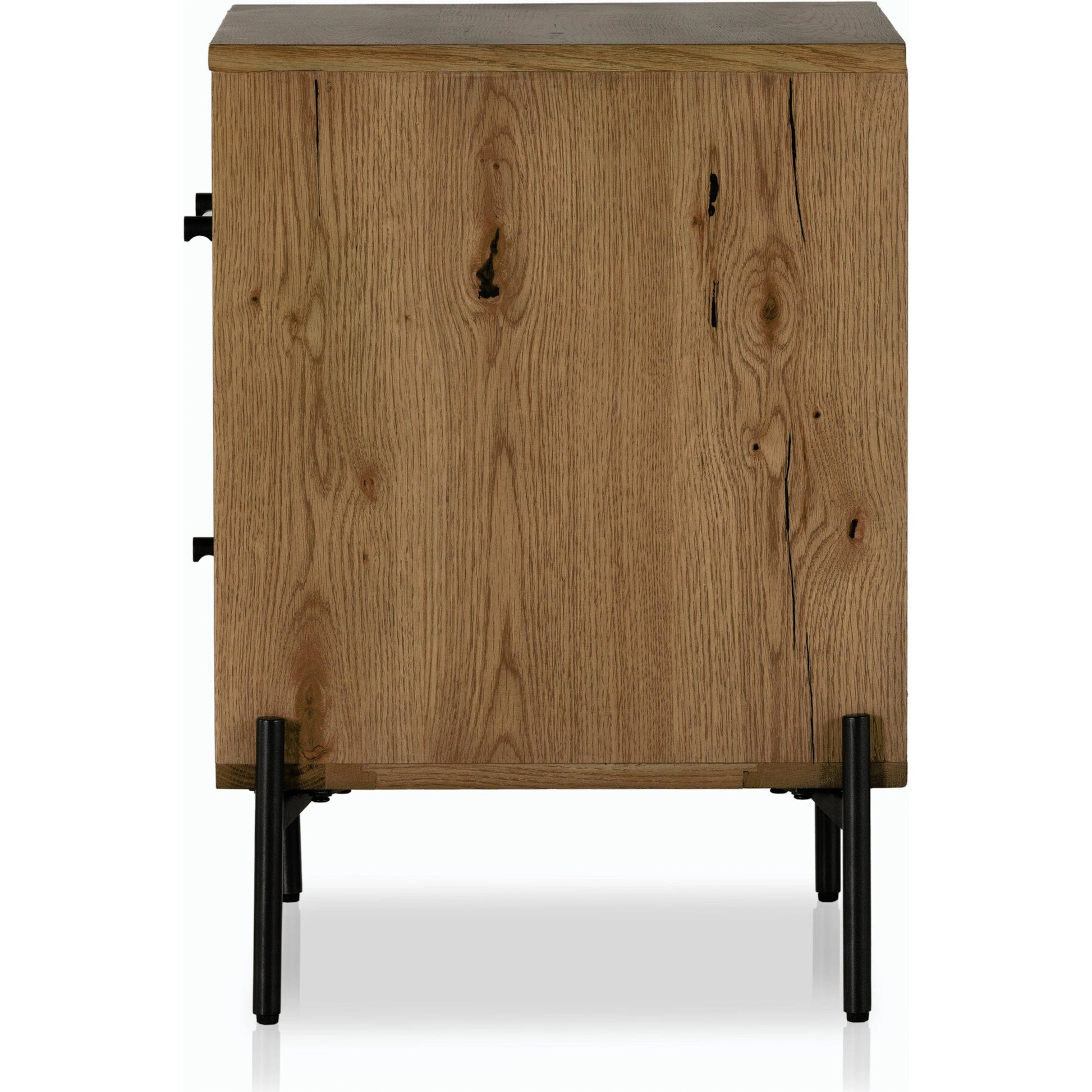 Eaton Nightstand by Four Hands. Made from thick oak veneer, iron in a rustic style.
