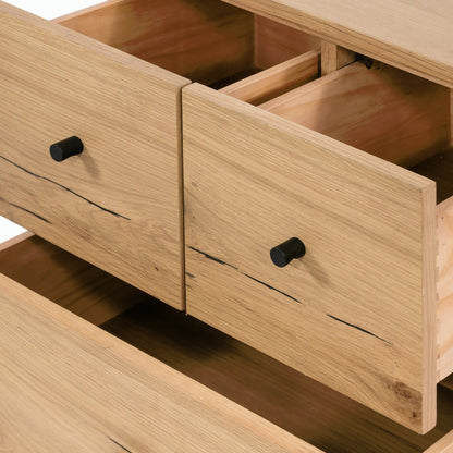 Eaton Nightstand by Four Hands. Made from thick oak veneer, iron in a rustic style.