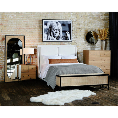 Eaton Nightstand by Four Hands. Made from thick oak veneer, iron in a rustic style.