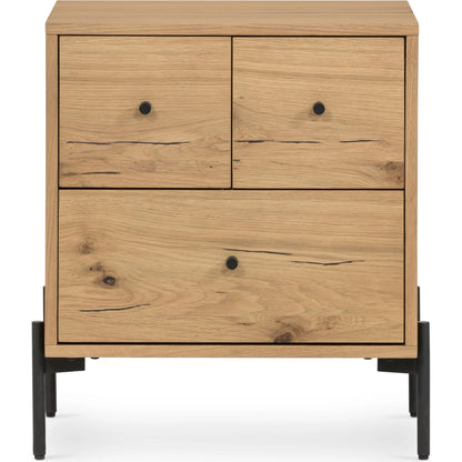 Eaton Nightstand by Four Hands. Made from thick oak veneer, iron in a rustic style.