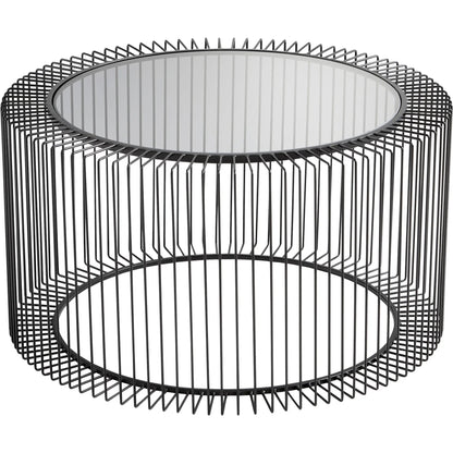 Canasta Coffee Table by Cyan Design in graphite. Made from iron, glass in a modern style.