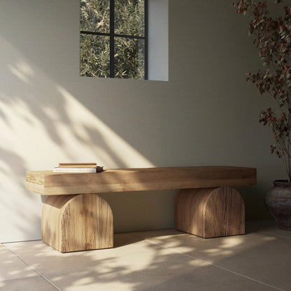 Keane Bench by Four Hands. Made from solid reclaimed elm, solid nettlewood in a eclectic & global style.