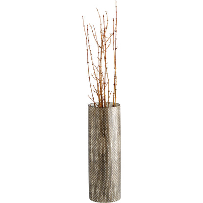 Atacama Vase by Cyan Design in thatched sienna. Made from porcelain in a modern style.