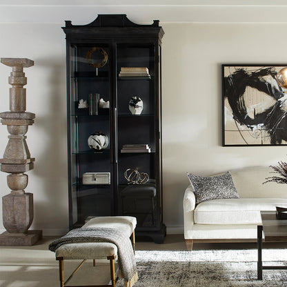 Bethlem Cabinet by Cyan Design in black. Made from iron, glass in a traditional style.