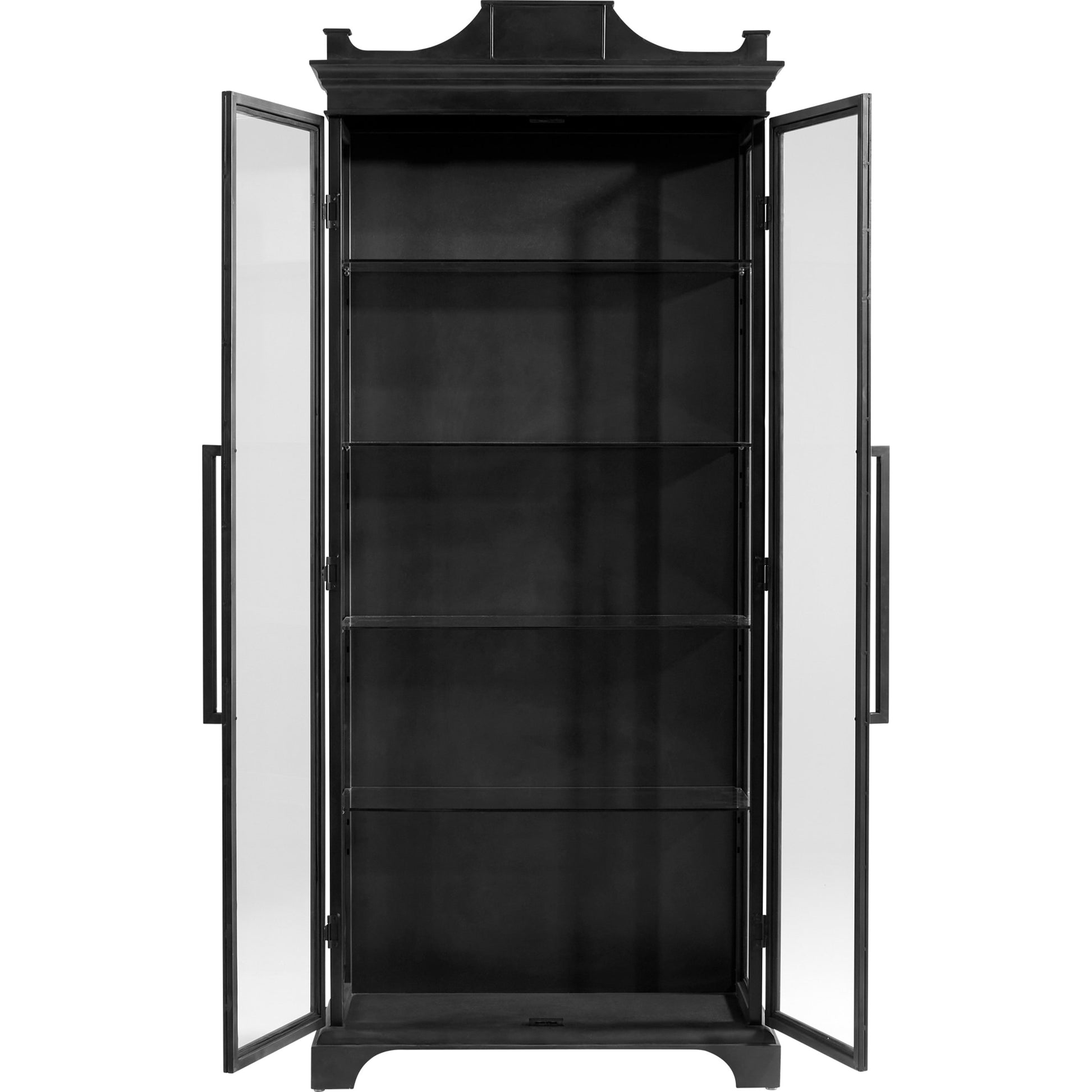 Bethlem Cabinet by Cyan Design in black. Made from iron, glass in a traditional style.