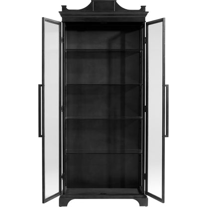 Bethlem Cabinet by Cyan Design in black. Made from iron, glass in a traditional style.