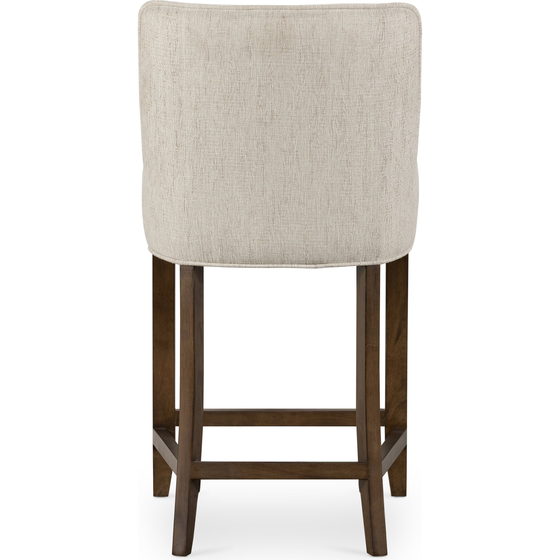 Aria Counter Stool by Four Hands in sienna chestnut. Made from top grain leather, solid nettlewood, 100% polyester in a modern style.