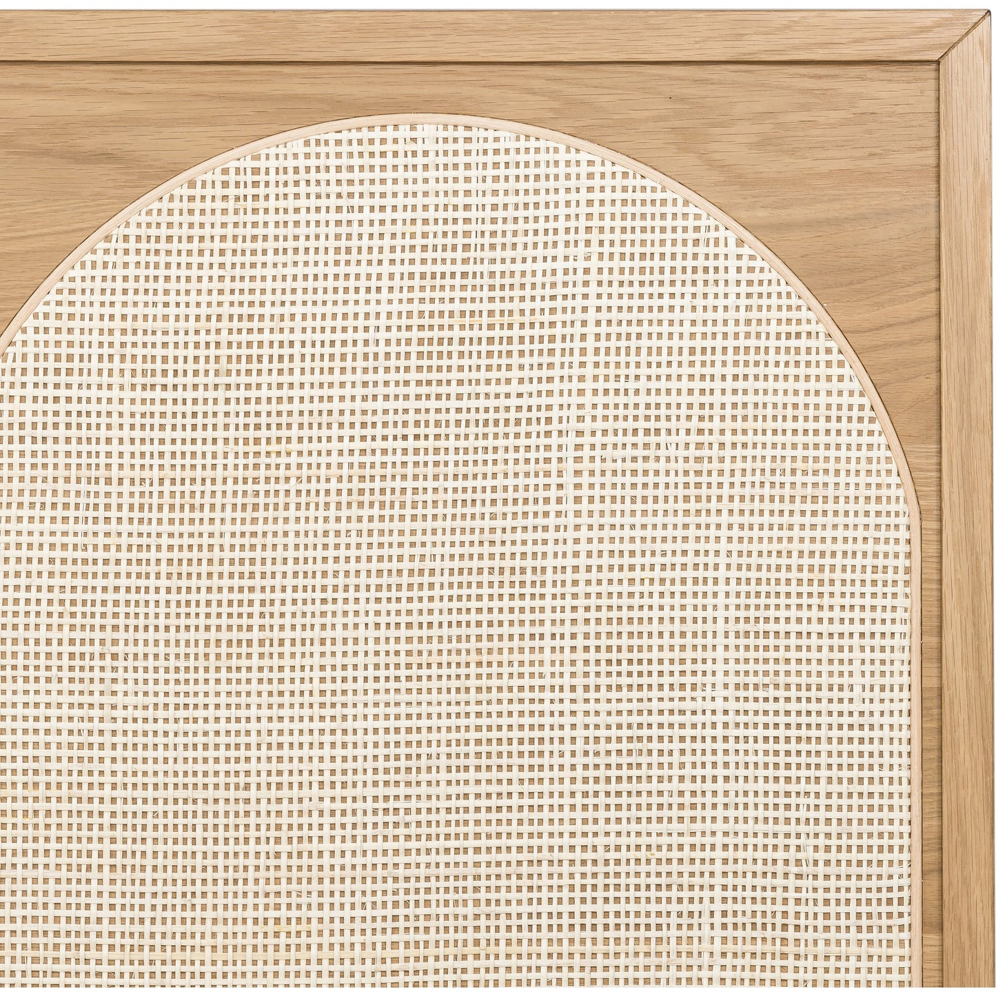 004 SI-1714148 | Closeup | Allegra Bed by Four Hands in honey oak. Made from cane, solid oak, oak veneer in a rustic style.