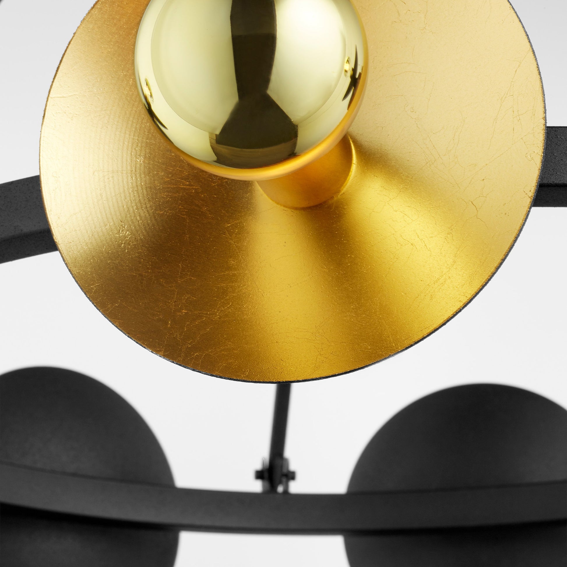 Artemis Chandelier by Cyan Design in noir, gold leaf. Made from iron in a modern style.