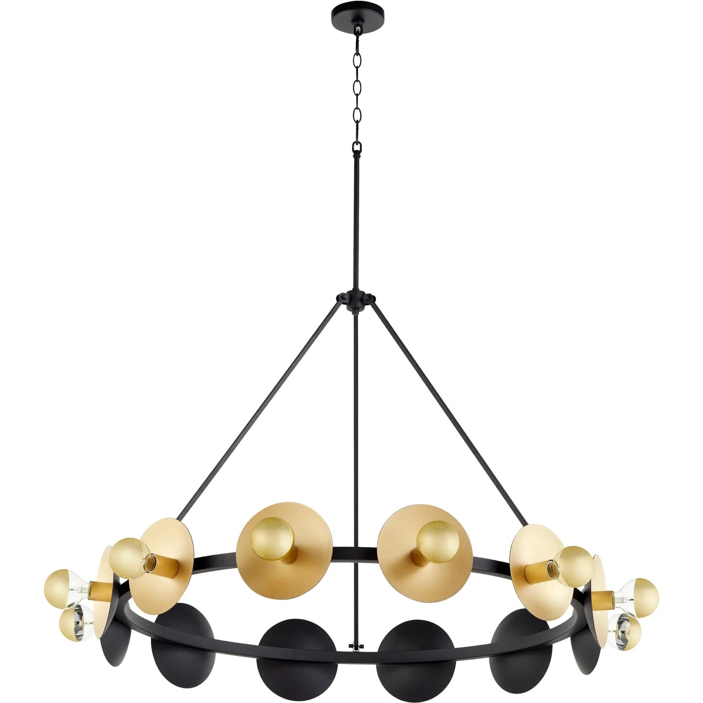 002 SI-1718850 | Primary Silo | Artemis Chandelier by Cyan Design in noir, gold leaf. Made from iron in a modern style.