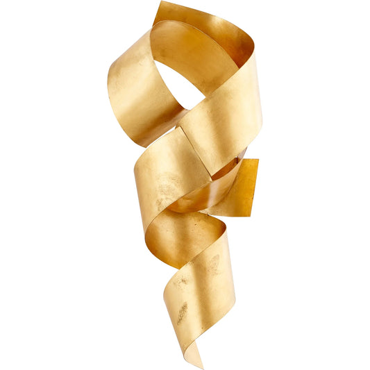 Ribbons Sculpture by Cyan Design in gold leaf. Made from iron in a transitional style.