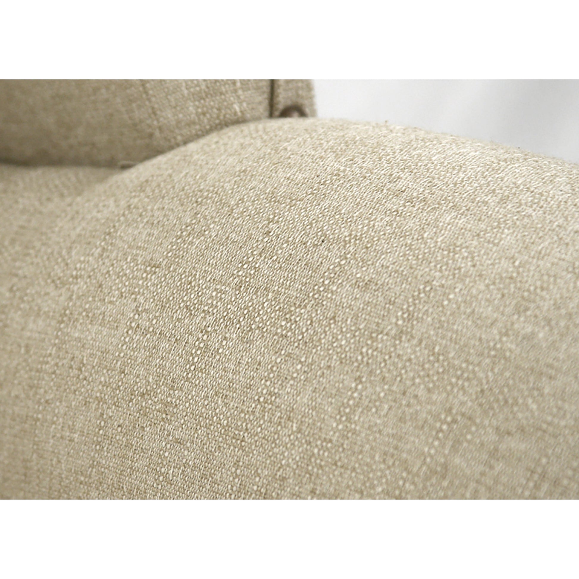 Wing Back Chair by Zentique in antique natural linen and hardwood maple. Made from hardwood maple in a traditional style.