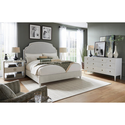 East Camden Bed by Fairfield Chair in white and pearl. Made from metal accents, poplar solids, veneers in a unique style.