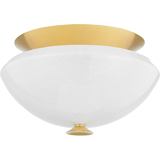 Pawtucket Flush Mount by Hudson Valley in aged brass, soft white. Made from steel in a unique style.