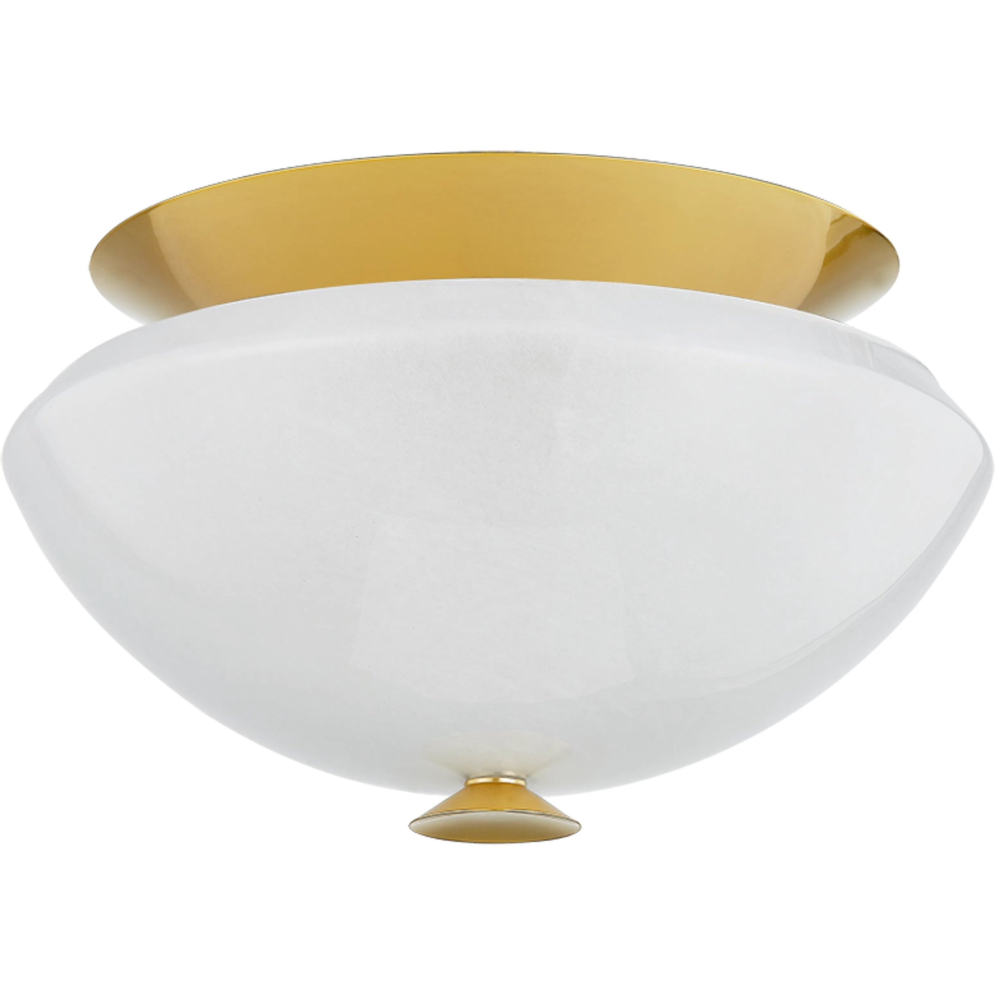 Pawtucket Flush Mount by Hudson Valley in aged brass, soft white. Made from steel in a transitional style.
