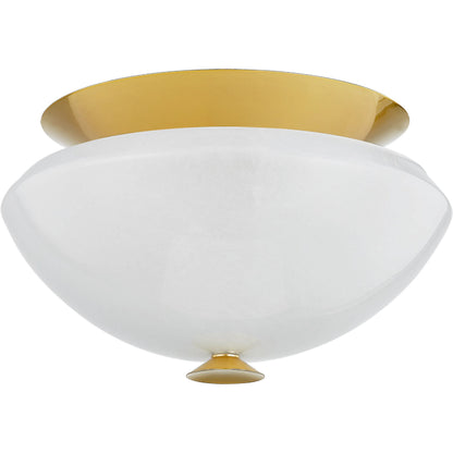 Pawtucket Flush Mount by Hudson Valley in aged brass, soft white. Made from steel in a transitional style.