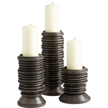 Provo Candleholder by Cyan Design in black. Made from ceramic in a eclectic & global style.