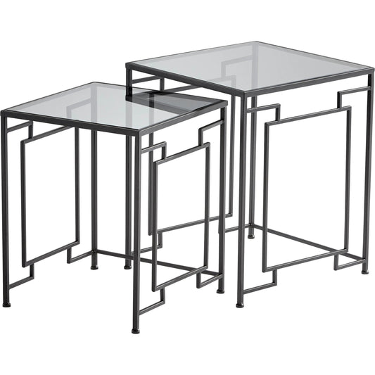 Square Galleria Tables by Cyan Design in noir. Made from iron, glass in a modern style.