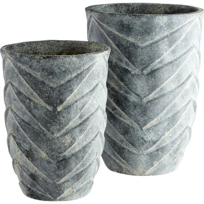 Bullard Planter by Cyan Design in pewter gray. Made from clay, paper in a eclectic & global style.