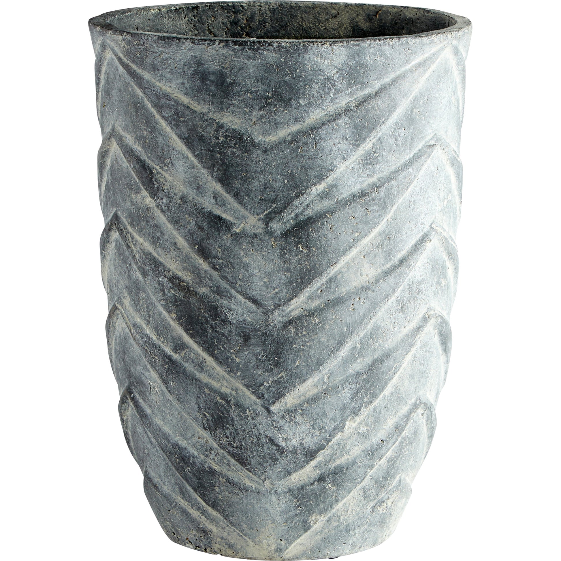 Bullard Planter by Cyan Design in pewter gray. Made from clay, paper in a eclectic & global style.