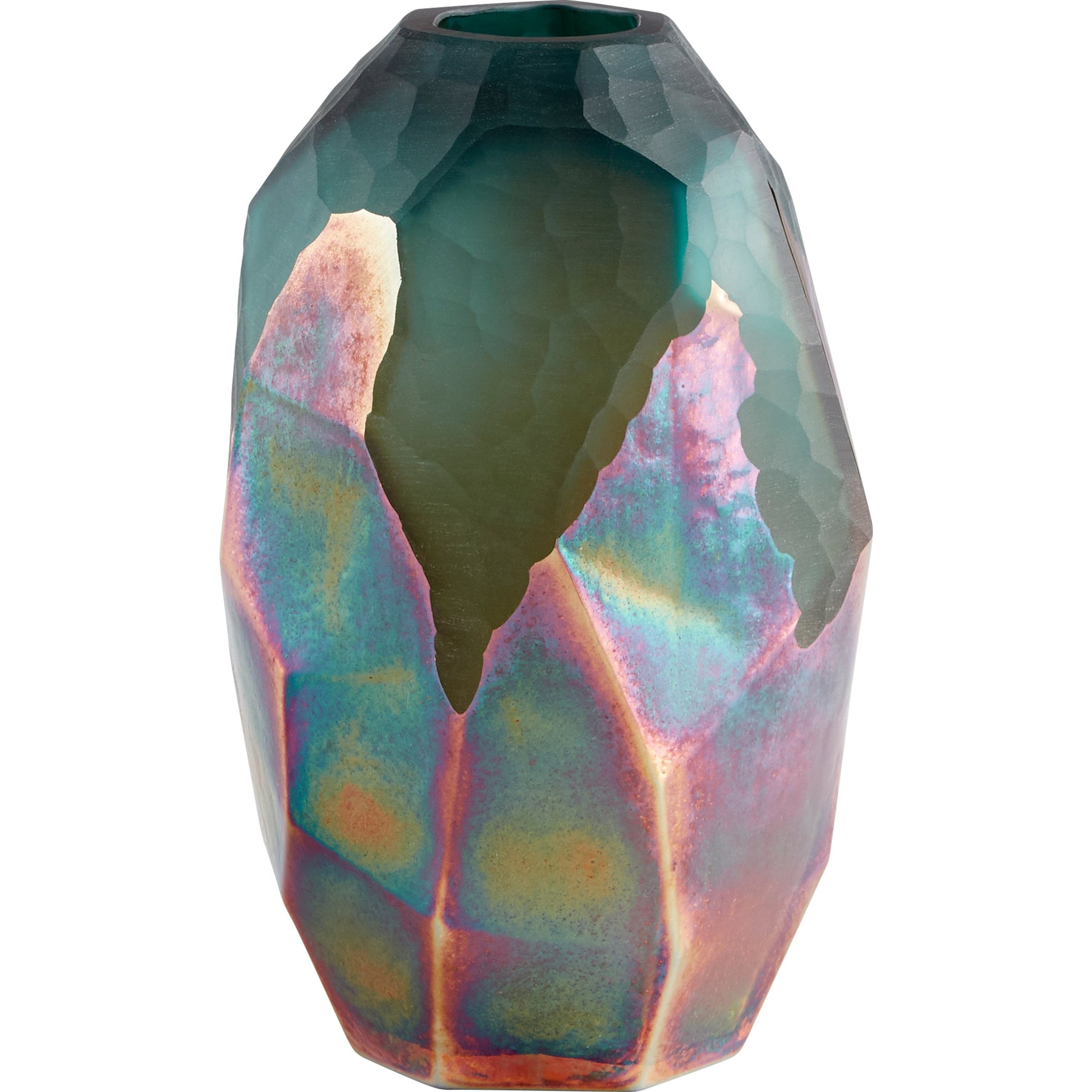 Roca Verde Vase by Cyan Design in green, gold. Made from glass in a eclectic & global style.