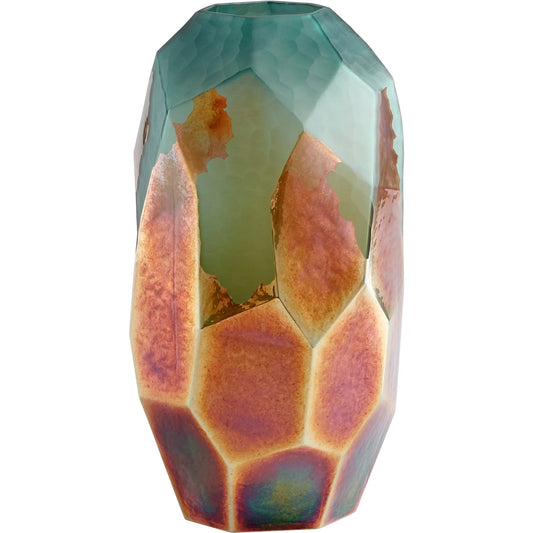 Roca Verde Vase by Cyan Design in green, gold. Made from glass in a eclectic & global style.