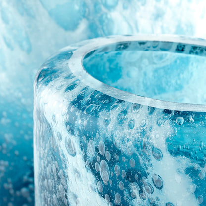 Spruzzo Vase by Cyan Design in blue. Made from glass in a coastal style.