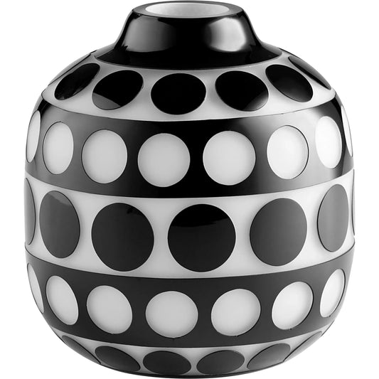 Petroglyph Vase by Cyan Design in black, white. Made from glass in a modern style.