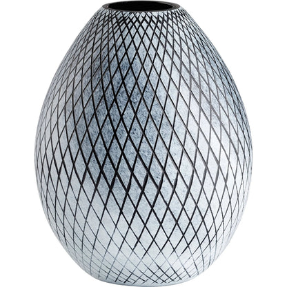 Bozeman Vase by Cyan Design in frosted gray. Made from glass in a eclectic & global style.