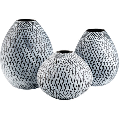 Bozeman Vase by Cyan Design in frosted gray. Made from glass in a eclectic & global style.