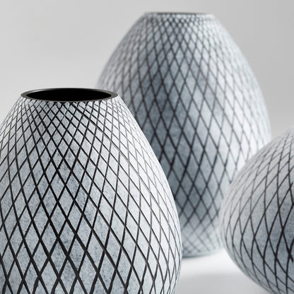 Bozeman Vase by Cyan Design in frosted gray. Made from glass in a eclectic & global style.