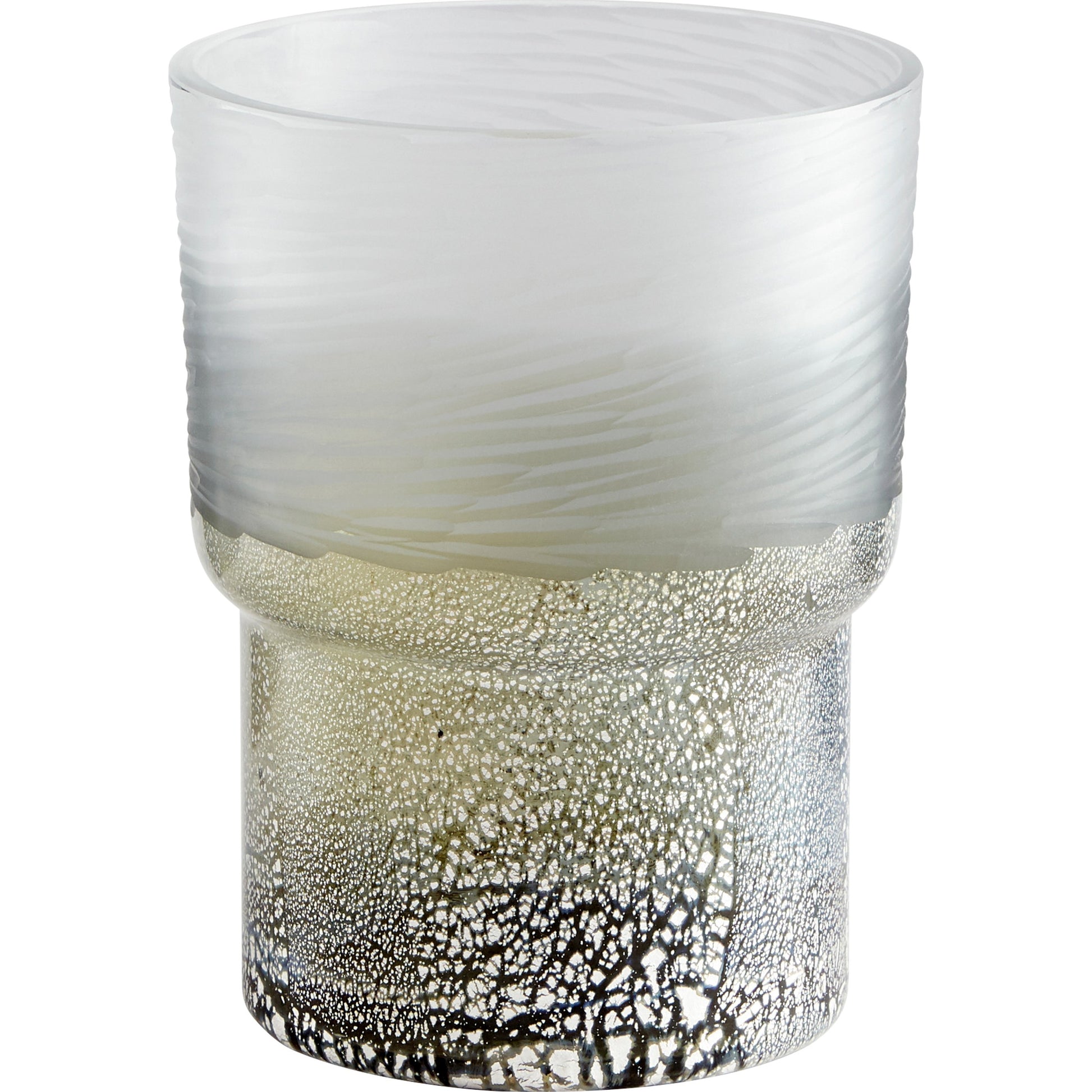 Canyonland Vase by Cyan Design in clear, gilded silver. Made from glass in a eclectic & global style.