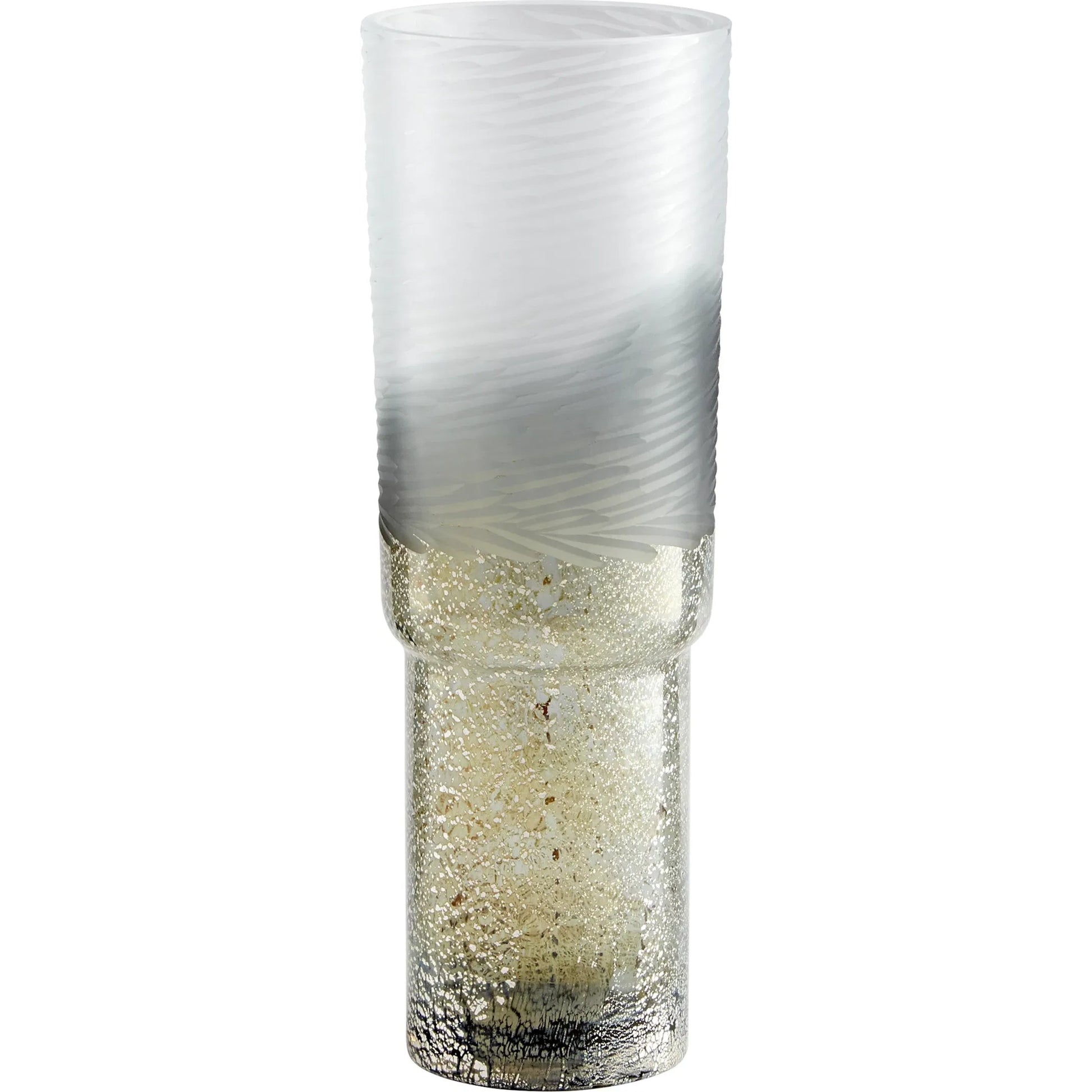 Canyonland Vase by Cyan Design in clear, gilded silver. Made from glass in a eclectic & global style.