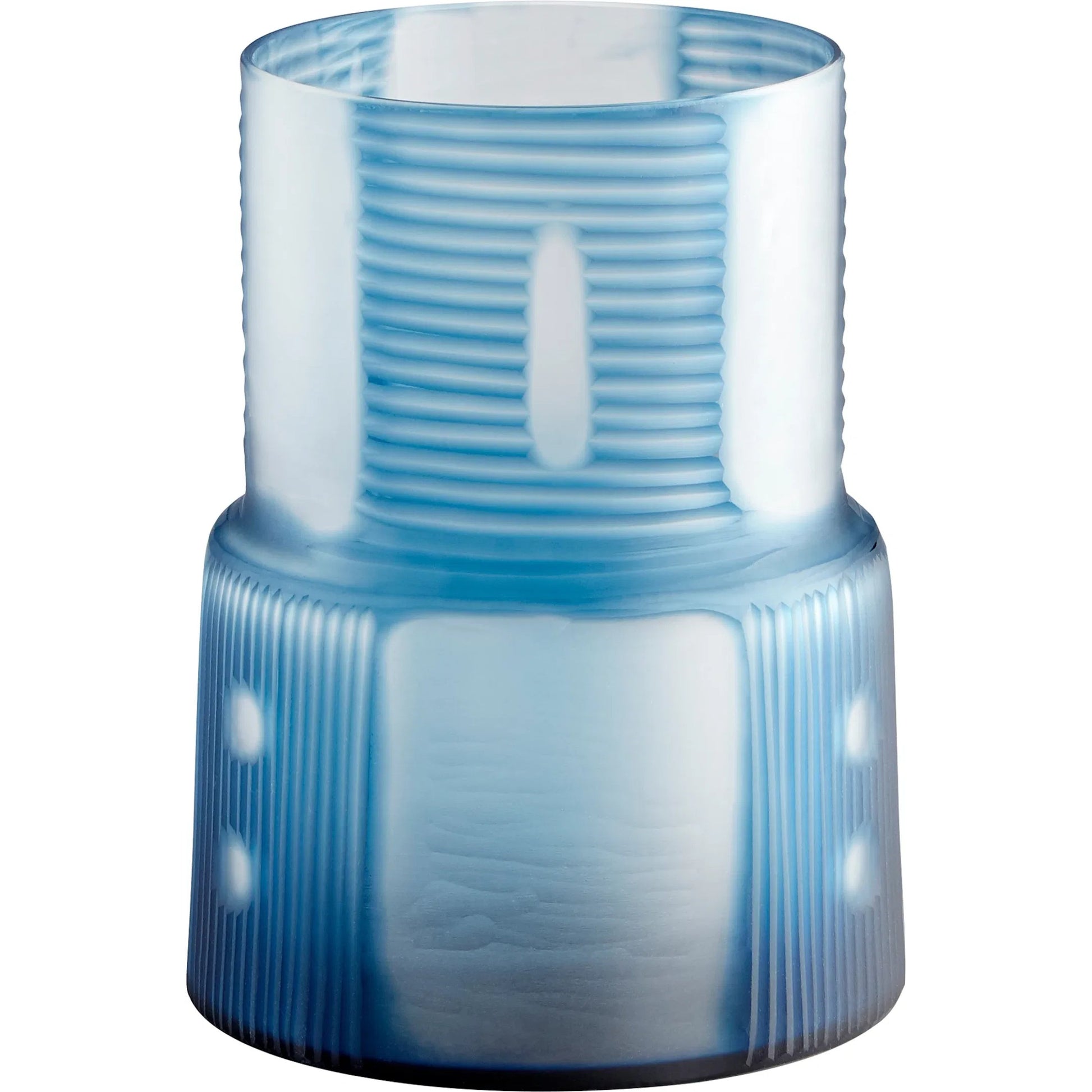 Olmsted Vase by Cyan Design in blue. Made from glass in a coastal style.