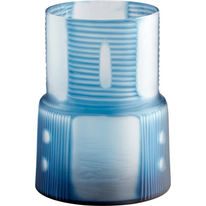 Olmsted Vase by Cyan Design in blue. Made from glass in a coastal style.