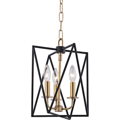 Laszlo Pendant by Hudson Valley in aged brass. Made from steel in a transitional style.