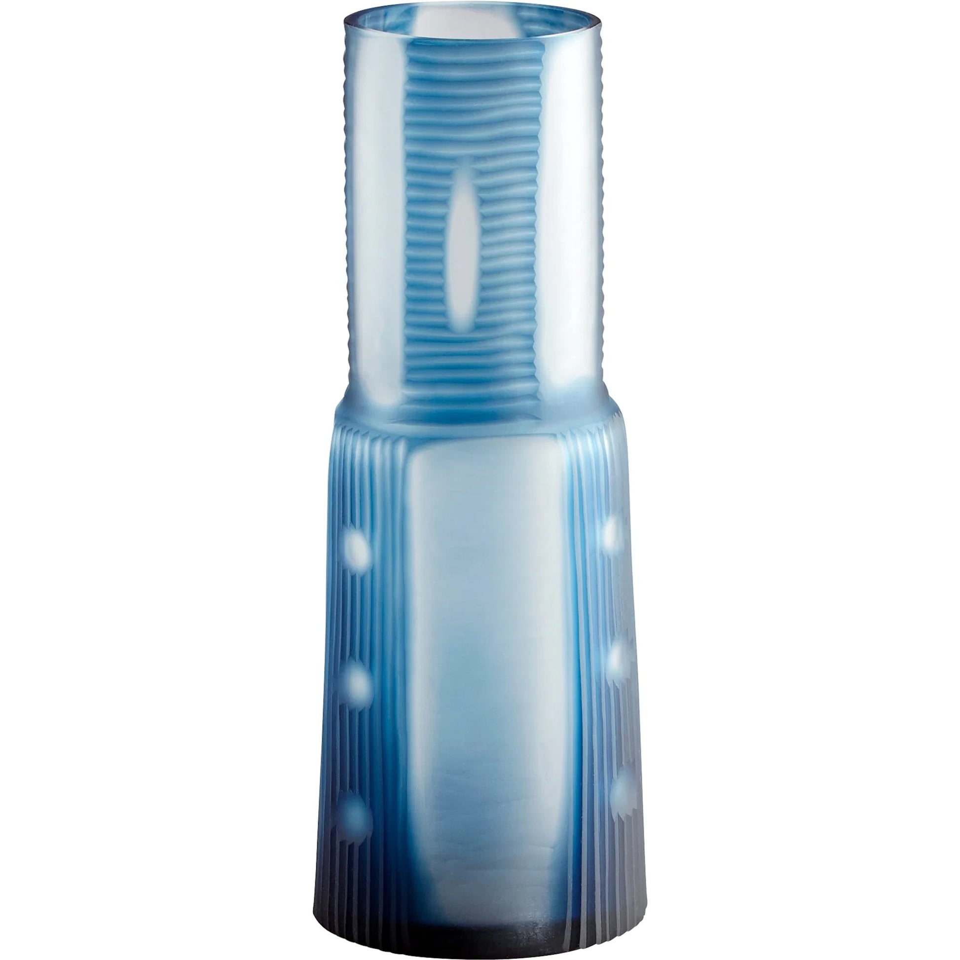 Olmsted Vase by Cyan Design in blue. Made from glass in a coastal style.