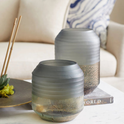 Alchemy Vase by Cyan Design in gray, gilded silver. Made from glass in a eclectic & global style.