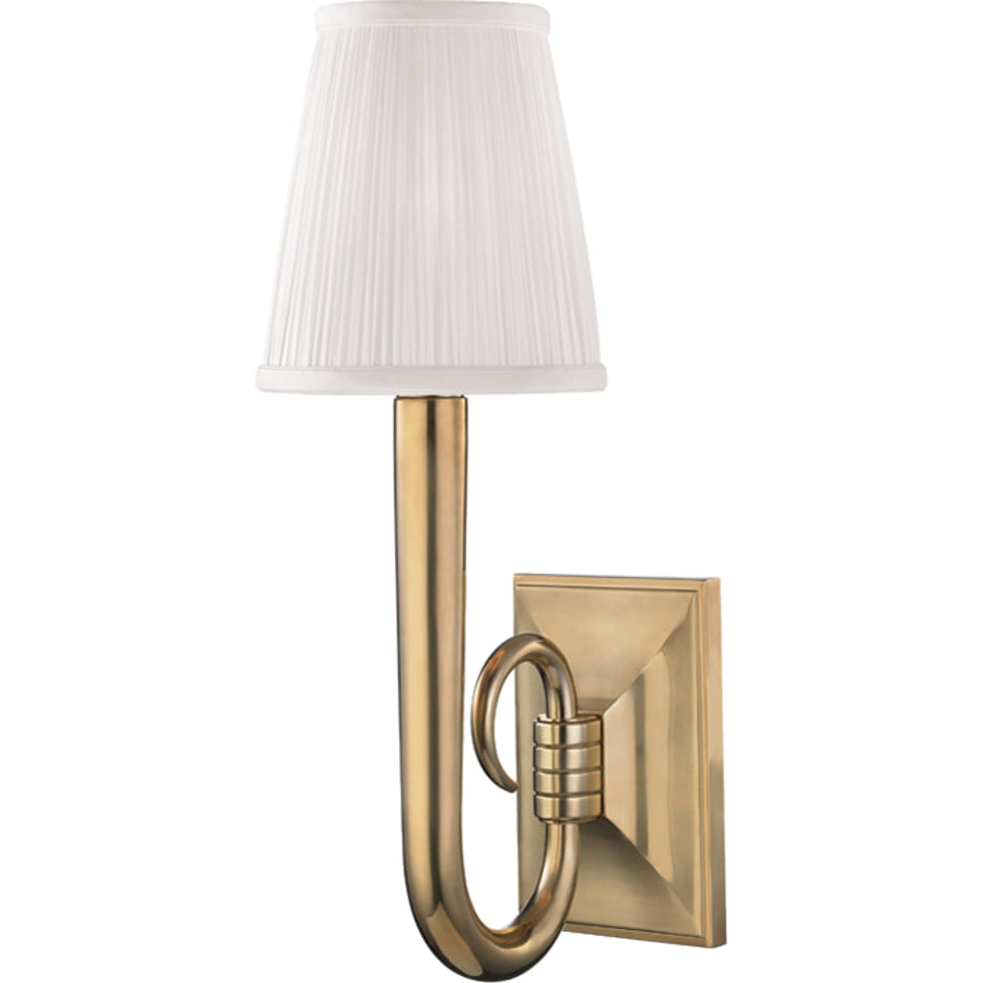 Douglas Wall Sconce by Hudson Valley in polished nickel. Made from brass in a transitional style.