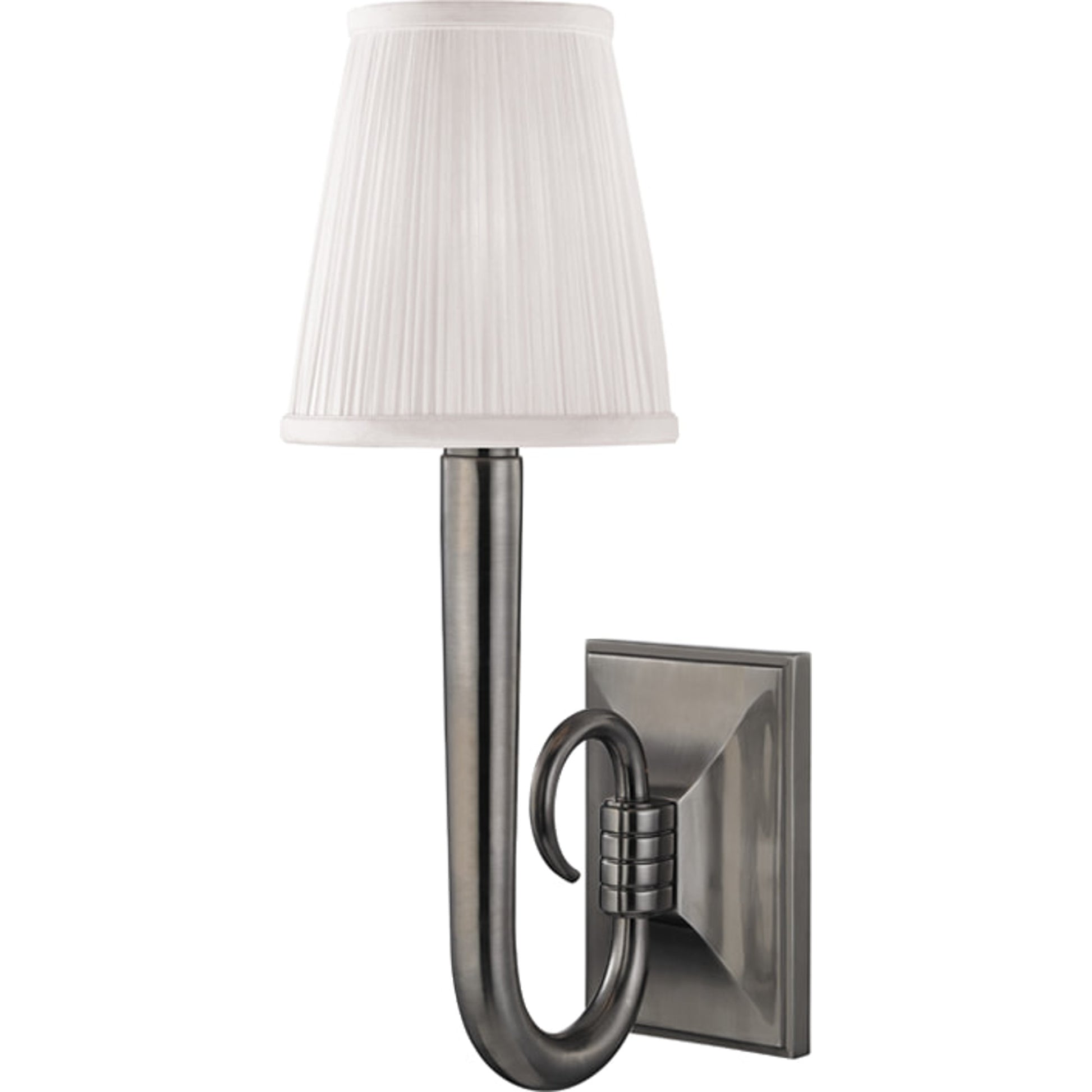 Douglas Wall Sconce by Hudson Valley in polished nickel. Made from brass in a transitional style.