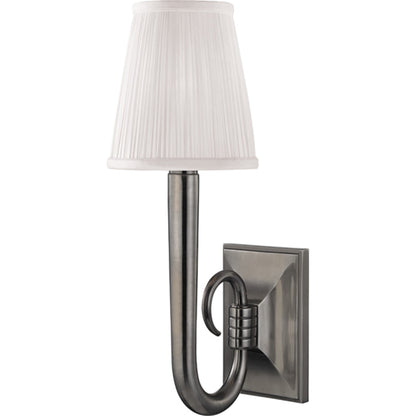 Douglas Wall Sconce by Hudson Valley in polished nickel. Made from brass in a transitional style.