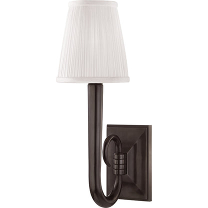 Douglas Wall Sconce by Hudson Valley in polished nickel. Made from brass in a transitional style.