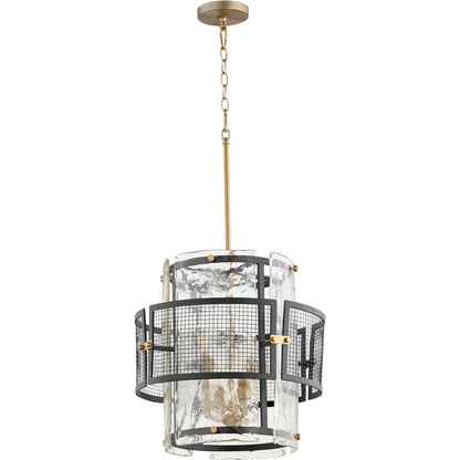Panorama Chandelier by Cyan Design in noir, aged brass. Made from iron, glass in a modern style.