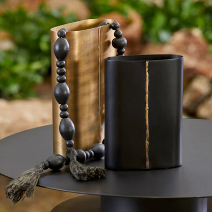 Blizzard Stone Beads by Cyan Design in black. Made from wood in a modern style.