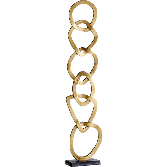 Perpetual Tower Sculpture by Cyan Design in antique brass. Made from aluminum in a modern style.