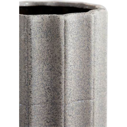 Brutalist Vase by Cyan Design in grey. Made from ceramic in a modern style.